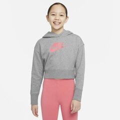 Толстовка Nike Girls NSW CLUB FT CROP HOODIE HBR серый/розовый цена и информация | Свитеры, жилетки, пиджаки для девочек | 220.lv