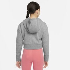 Jaka Nike Girls NSW CLUB FT CROP HOODIE HBR pelēka/rozā cena un informācija | Jakas, džemperi, žaketes, vestes meitenēm | 220.lv