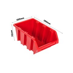 botle 5x Saliekama plastmasas uzglabāšanas kaste 100x150x70 mm sarkana цена и информация | Ящики для инструментов, держатели | 220.lv