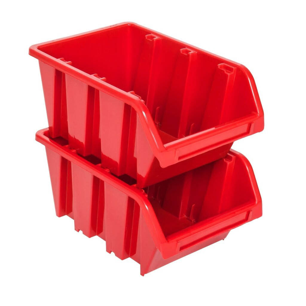 botle 5x Saliekama plastmasas uzglabāšanas kaste 100x150x70 mm sarkana cena un informācija | Instrumentu kastes | 220.lv