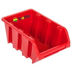 botle 20x Saliekama plastmasas uzglabāšanas kaste 120x195x90 mm sarkana cena un informācija | Instrumentu kastes | 220.lv