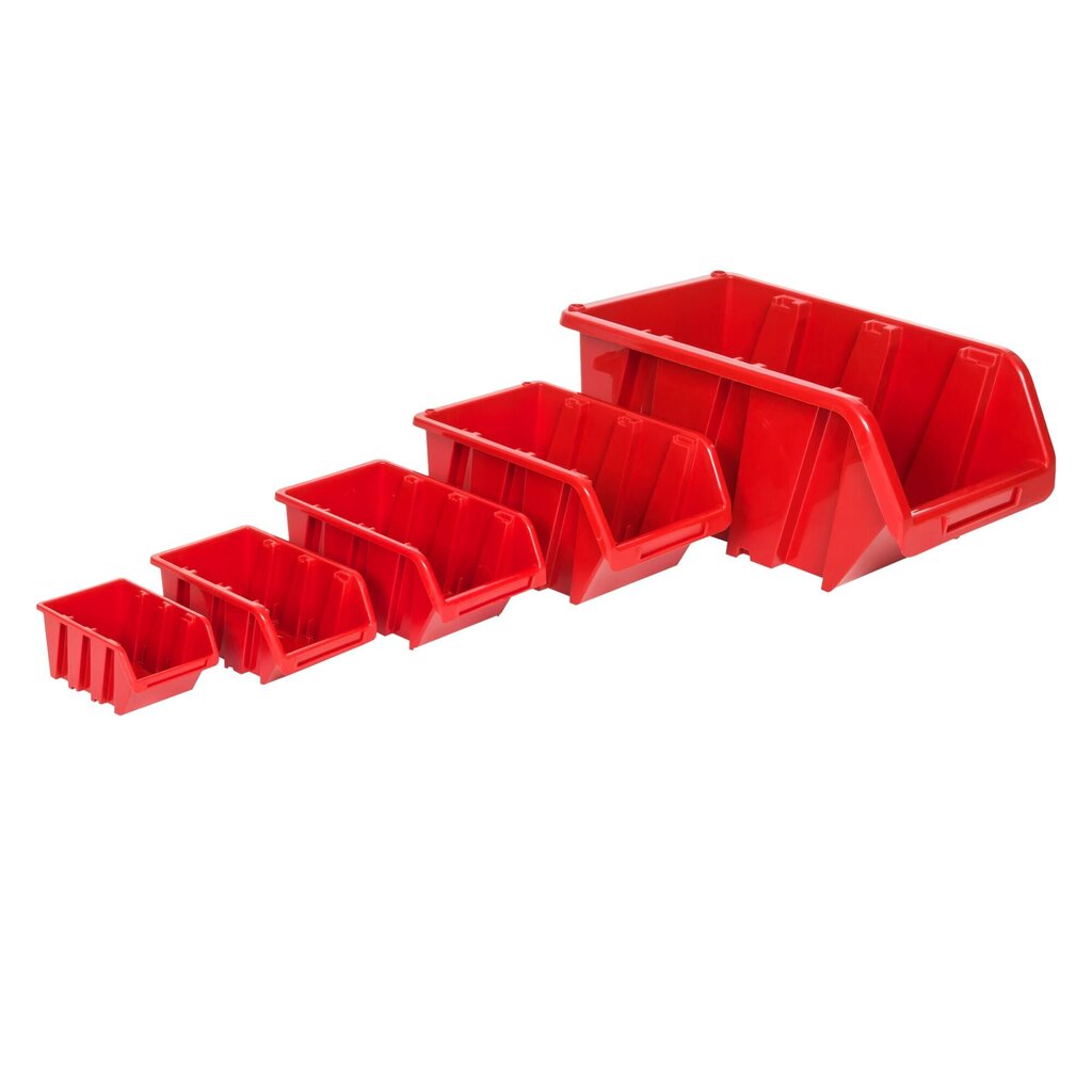 botle 100x Saliekama plastmasas uzglabāšanas kaste 120x195x90 mm sarkana cena un informācija | Instrumentu kastes | 220.lv