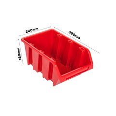 botle 50x Saliekama plastmasas uzglabāšanas kaste 240x390x180 mm sarkana цена и информация | Ящики для инструментов, держатели | 220.lv