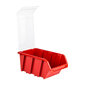 botle 20x Plastmasas saliekama kaste ar vāku 100x155x70 mm sarkana cena un informācija | Instrumentu kastes | 220.lv