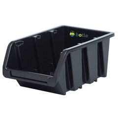 Штабелируемый пластиковый ящик для хранения, 80x115x60 мм, черный цена и информация | Ящики для инструментов | 220.lv