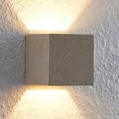 Lindby Quaso LED sienas gaismeklis, betona bēšs granīts cena un informācija | Sienas lampas | 220.lv