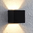 Lindby Quaso LED sienas lampa, betona melna