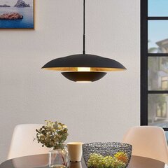 Металлическая подвесная лампа Lindby Sayra в черном и золотом цветах цена и информация | Люстры | 220.lv