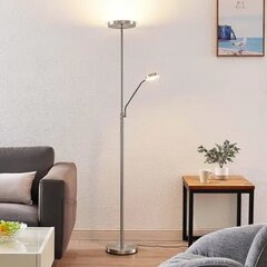 Lindby Sumani LED stāvlampa, apaļa, niķeļa cena un informācija | Stāvlampas | 220.lv