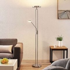 Lindby Twina LED stāvlampa, satīna hroms цена и информация | Торшеры | 220.lv