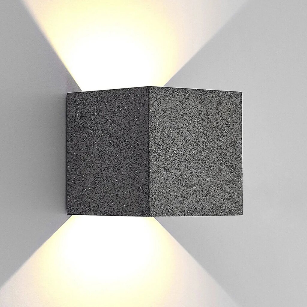 Lucande LED āra sienas lampa Nu, betons cena un informācija | Sienas lampas | 220.lv