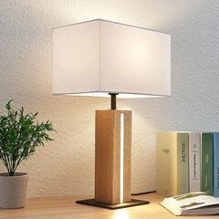 Materiāls galda lampa Garry ar koka rāmi, stūra cena un informācija | Galda lampas | 220.lv