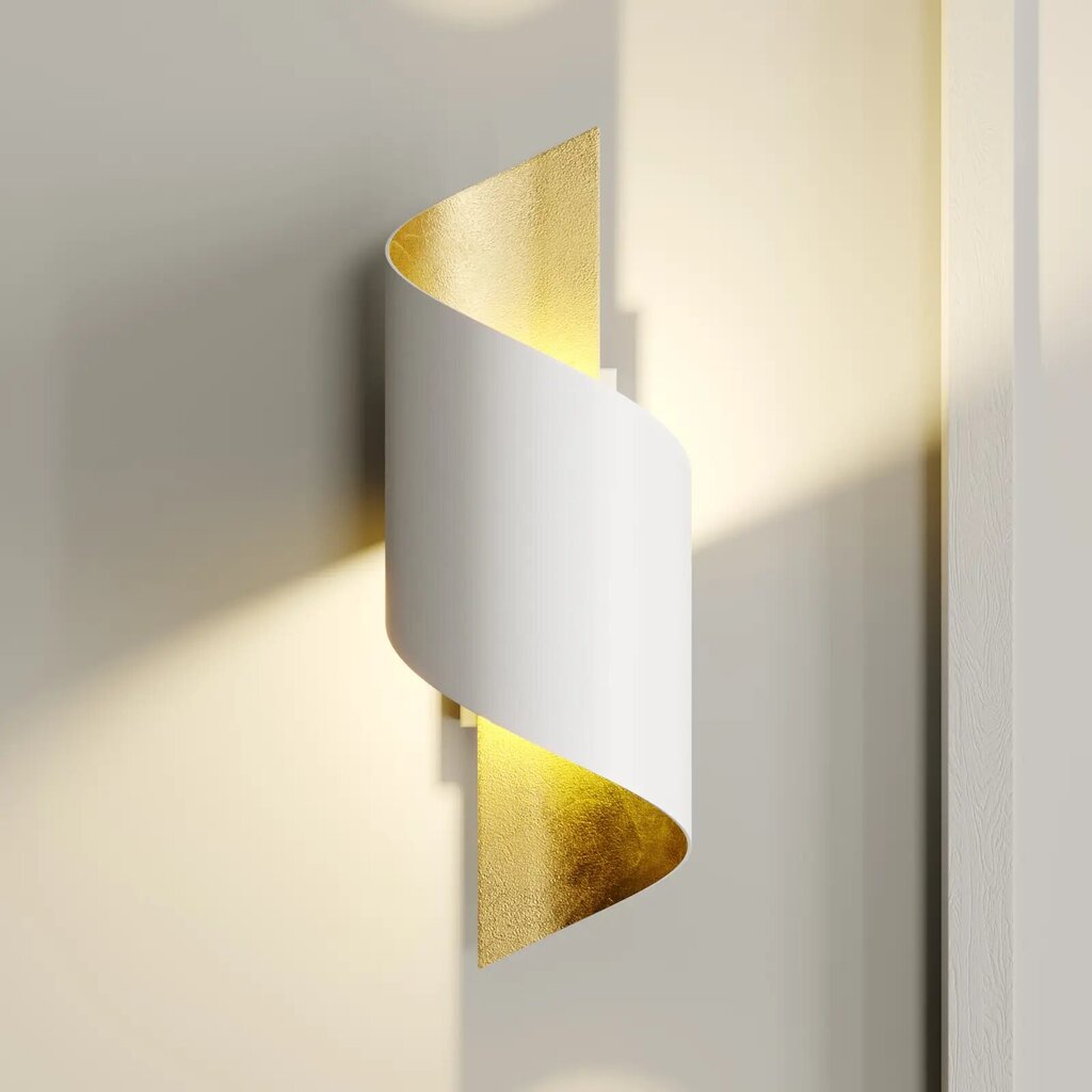 Metāla LED sienas lampa Desirio, balts zelts cena un informācija | Sienas lampas | 220.lv