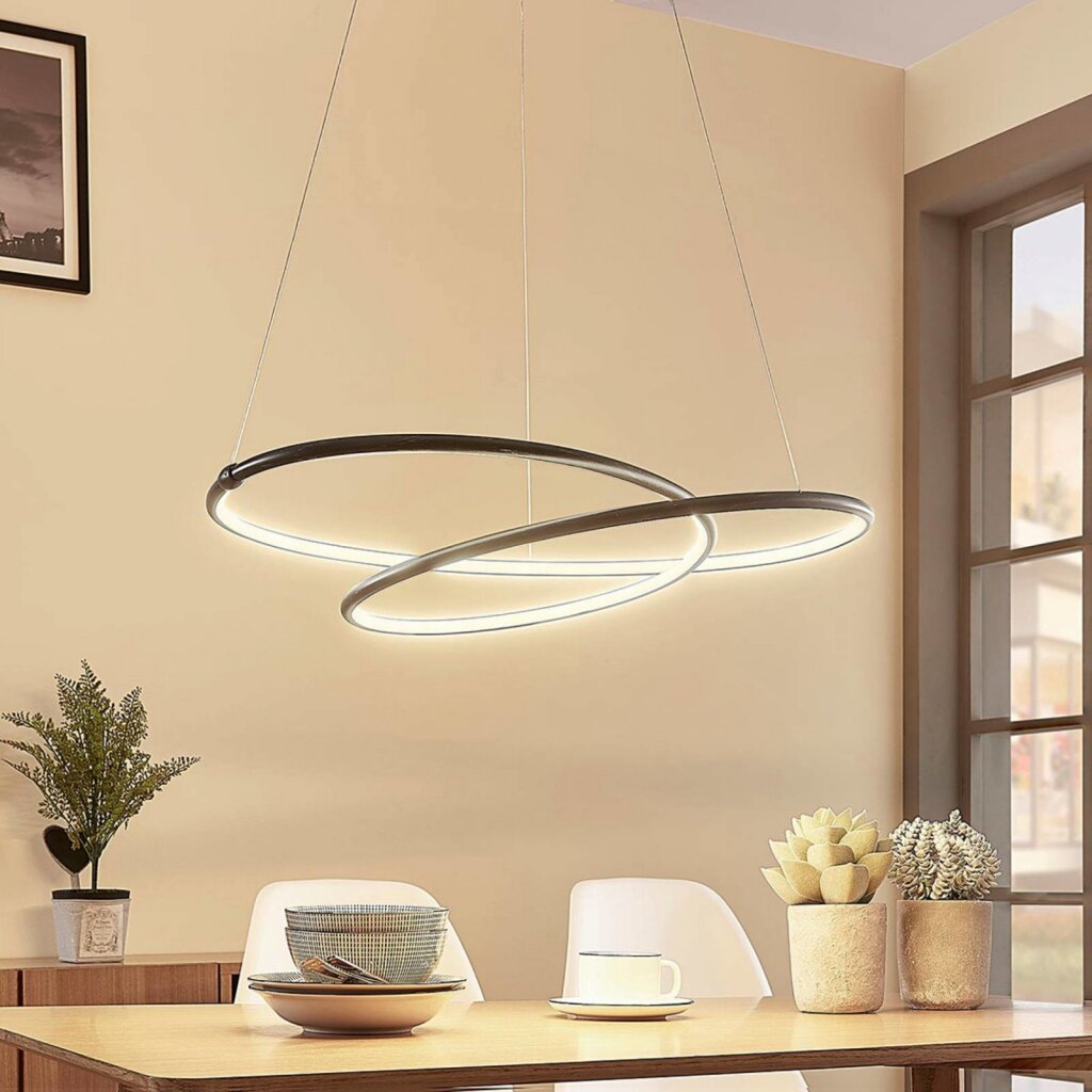 Mirasu LED piekaramā lampa, spirāles forma, melna cena un informācija | Piekaramās lampas | 220.lv