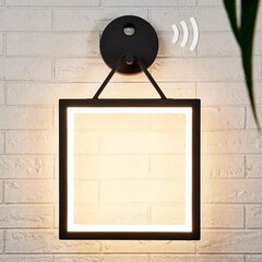 Mirco LED āra sienas gaismeklis ar kustību detektoru, kvadrātveida cena un informācija | Sienas lampas | 220.lv