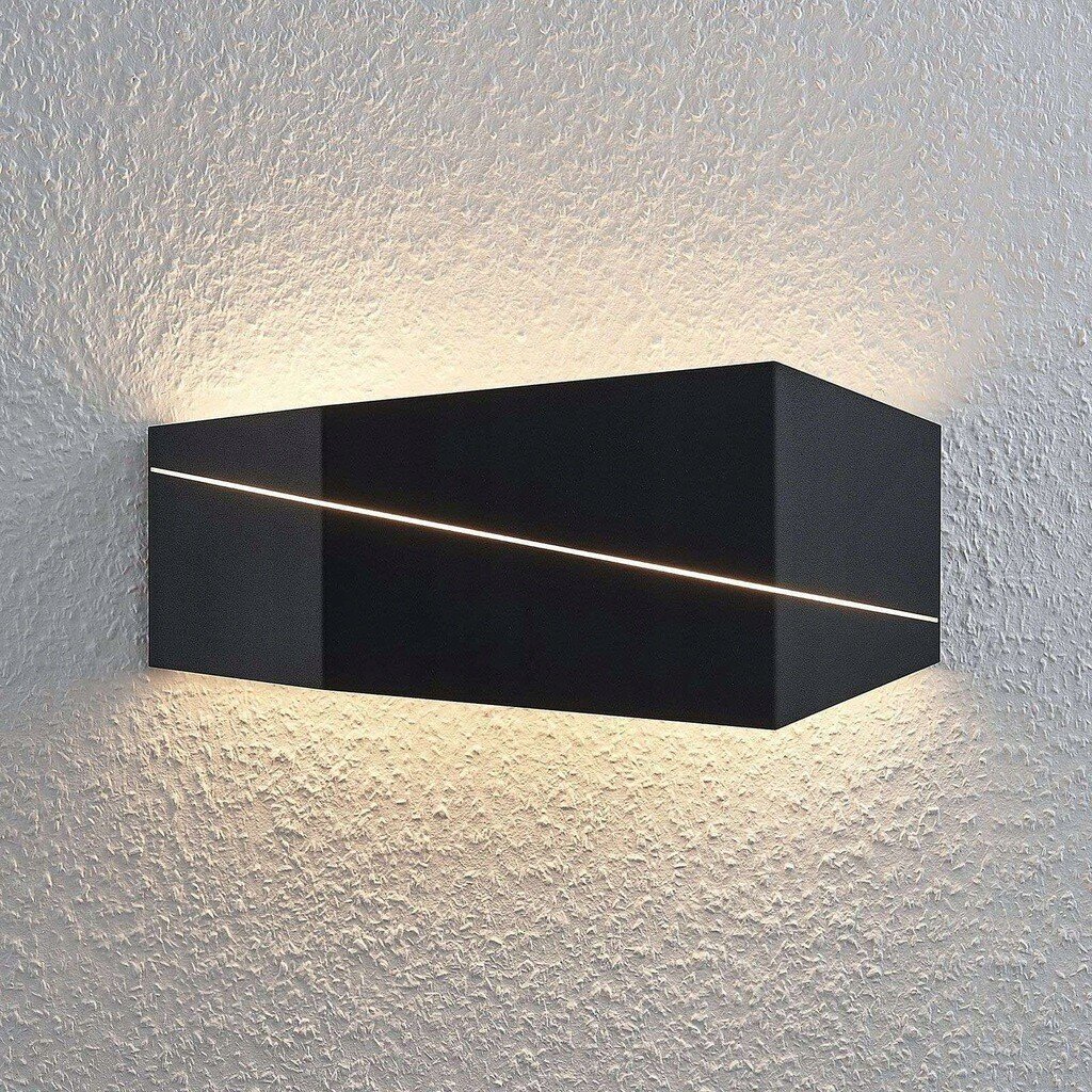 Nikolae LED sienas lampa, 40 cm, melna cena un informācija | Sienas lampas | 220.lv