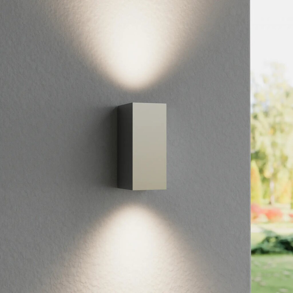 Sudraba āra sienas lampa Tavi ar Bridgelux LED cena un informācija | Āra apgaismojums | 220.lv