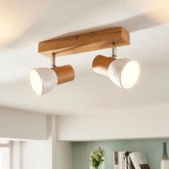 Торин деревянный потолочный светильник, две лампочки цена и информация | Потолочный светильник | 220.lv