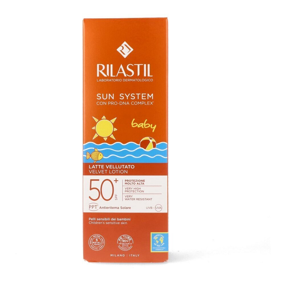 Saules aizsargkrēms bērniem SPF 50+ Rilastil Sun System, 200 ml cena un informācija | Sauļošanās krēmi | 220.lv