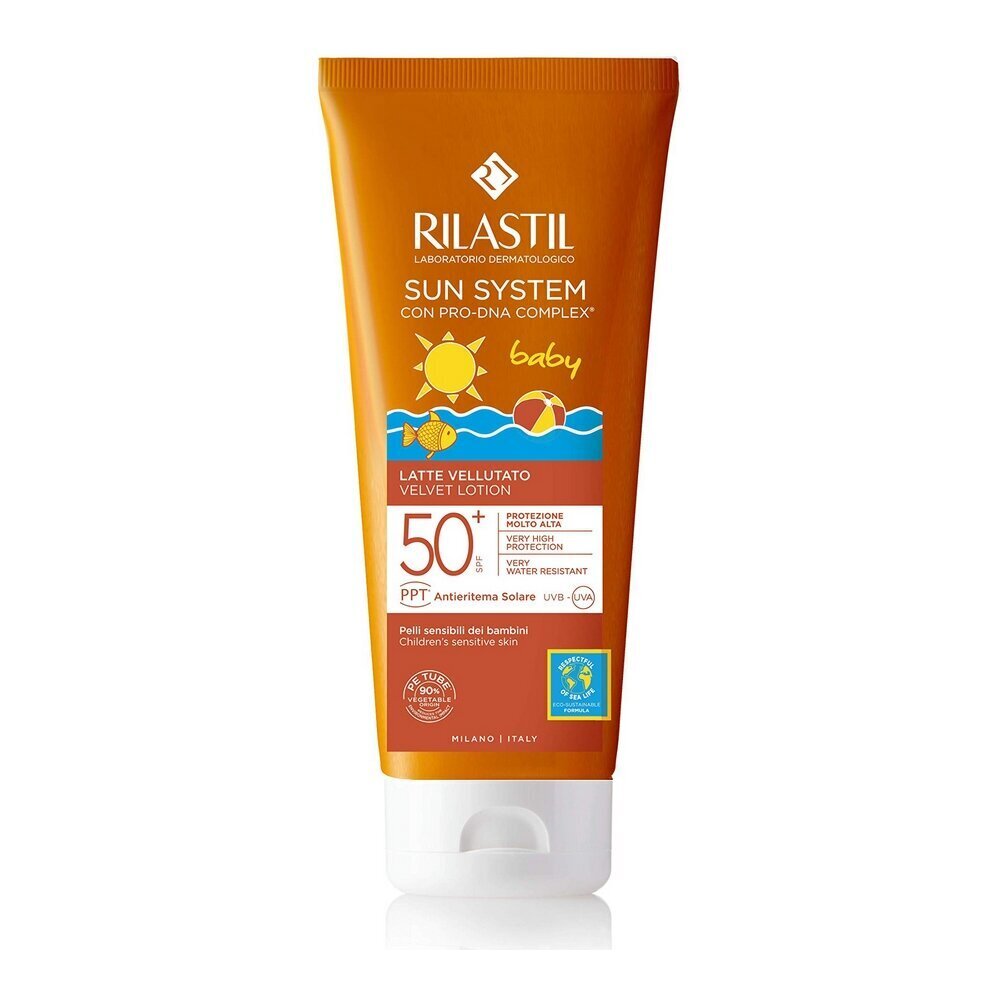 Saules aizsargkrēms bērniem SPF 50+ Rilastil Sun System, 200 ml cena un informācija | Sauļošanās krēmi | 220.lv