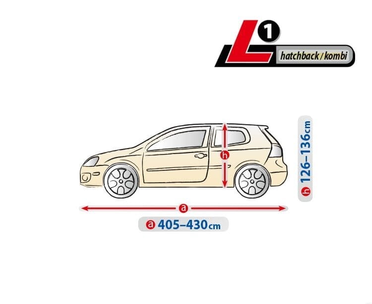Trīsslāņu Hatchback/Kombi auto virsbūves pārvalks 405-430cm L1 Kegel-Blazusiak 5-4315-241-2092 cena un informācija | Auto piederumi | 220.lv