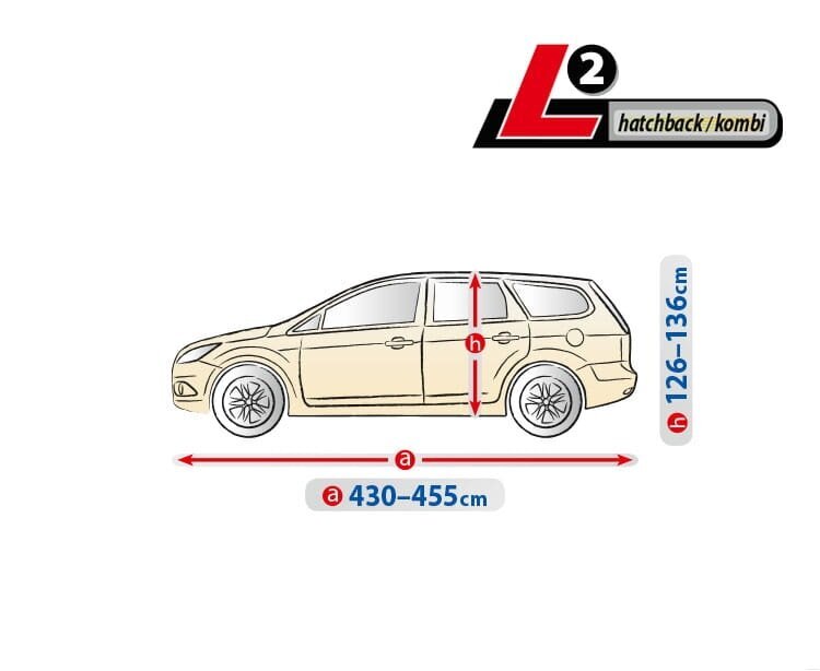 Trīsslāņu Hatchback/Kombi auto virsbūves pārvalks 430-455cm L2 Kegel-Blazusiak 5-4316-241-2092 cena un informācija | Auto piederumi | 220.lv