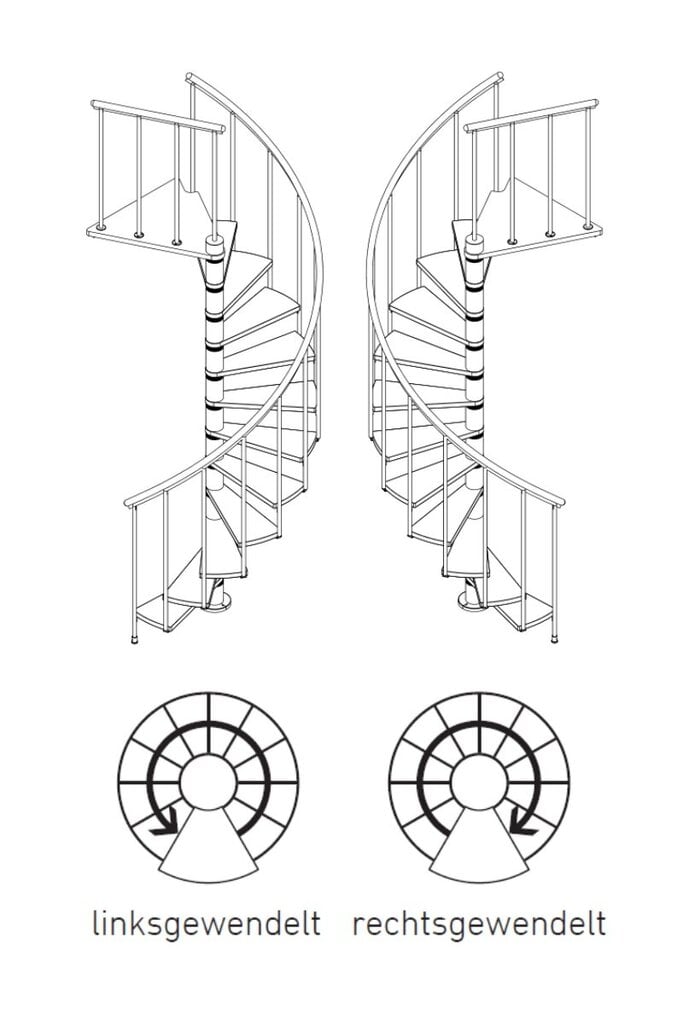 Spirālveida kāpnes DOLLE CALGARY Diametrs Ø 120 cm. Antracits / Dižskābardis цена и информация | Kāpnes | 220.lv