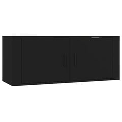 vidaXL sienas TV plaukts, melns, 100x34,5x40 cm cena un informācija | TV galdiņi | 220.lv
