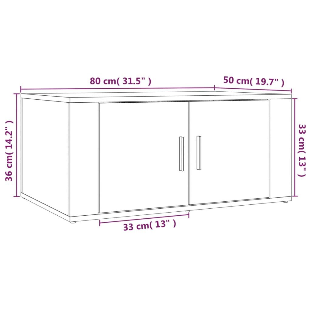 vidaXL kafijas galdiņš, spīdīgi balts, 80x50x36 cm, inženierijas koks cena un informācija | Žurnālgaldiņi | 220.lv