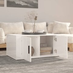 vidaXL kafijas galdiņš, spīdīgi balts, 80x50x36 cm, inženierijas koks cena un informācija | Žurnālgaldiņi | 220.lv