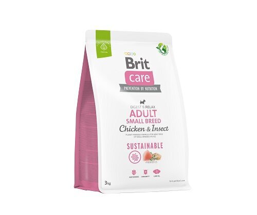 Brit care adult s chicken&insect 3kg suņiem cena un informācija | Sausā barība suņiem | 220.lv