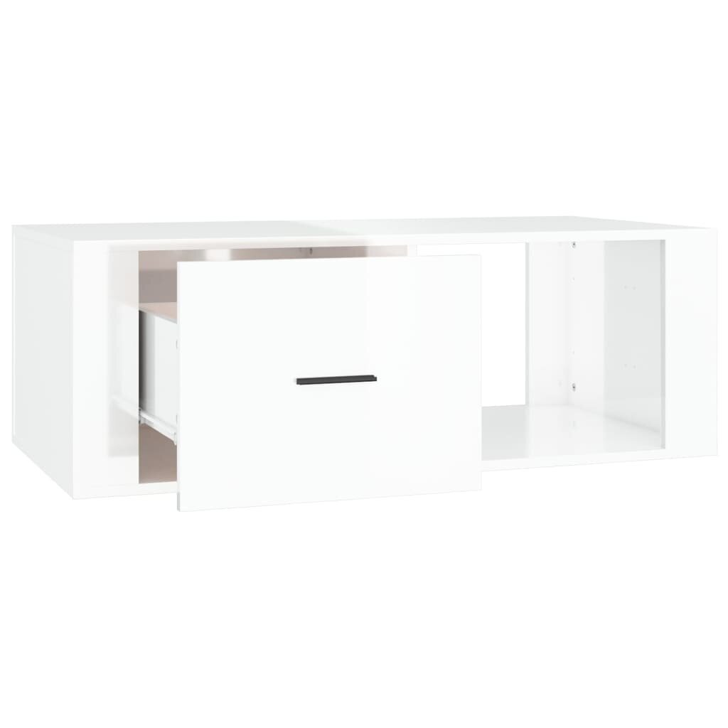 vidaXL kafijas galdiņš, balts, 100x50,5x35 cm, inženierijas koks cena un informācija | Žurnālgaldiņi | 220.lv