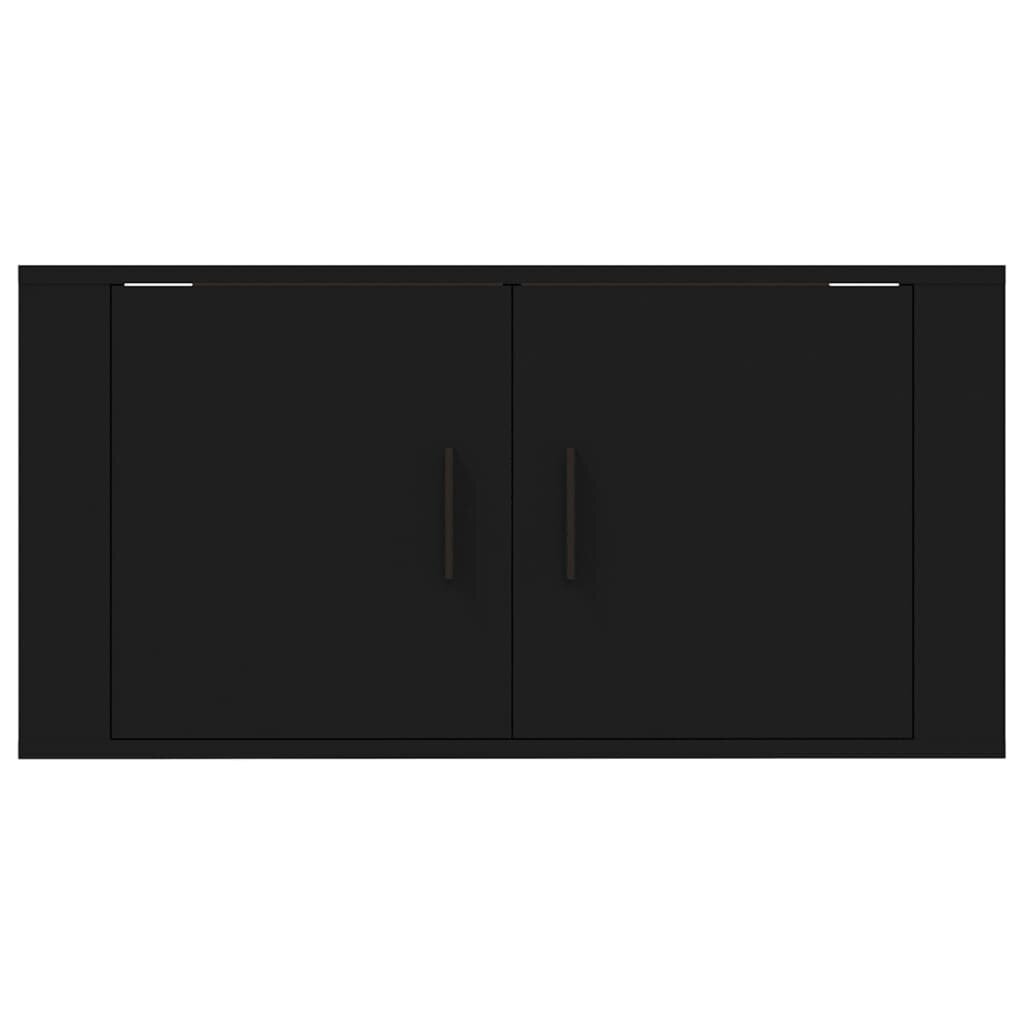 vidaXL sienas TV skapītis, 80x34,5x40 cm, melns cena un informācija | TV galdiņi | 220.lv