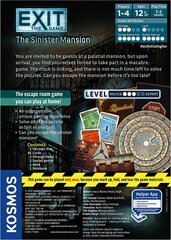 Побег - Стратегическая игра The Sinister Mansion цена и информация | Настольная игра | 220.lv