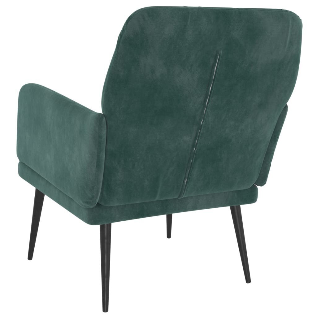 vidaXL atpūtas krēsls, tumši zaļš, 62x79x79 cm, samts цена и информация | Atpūtas krēsli | 220.lv