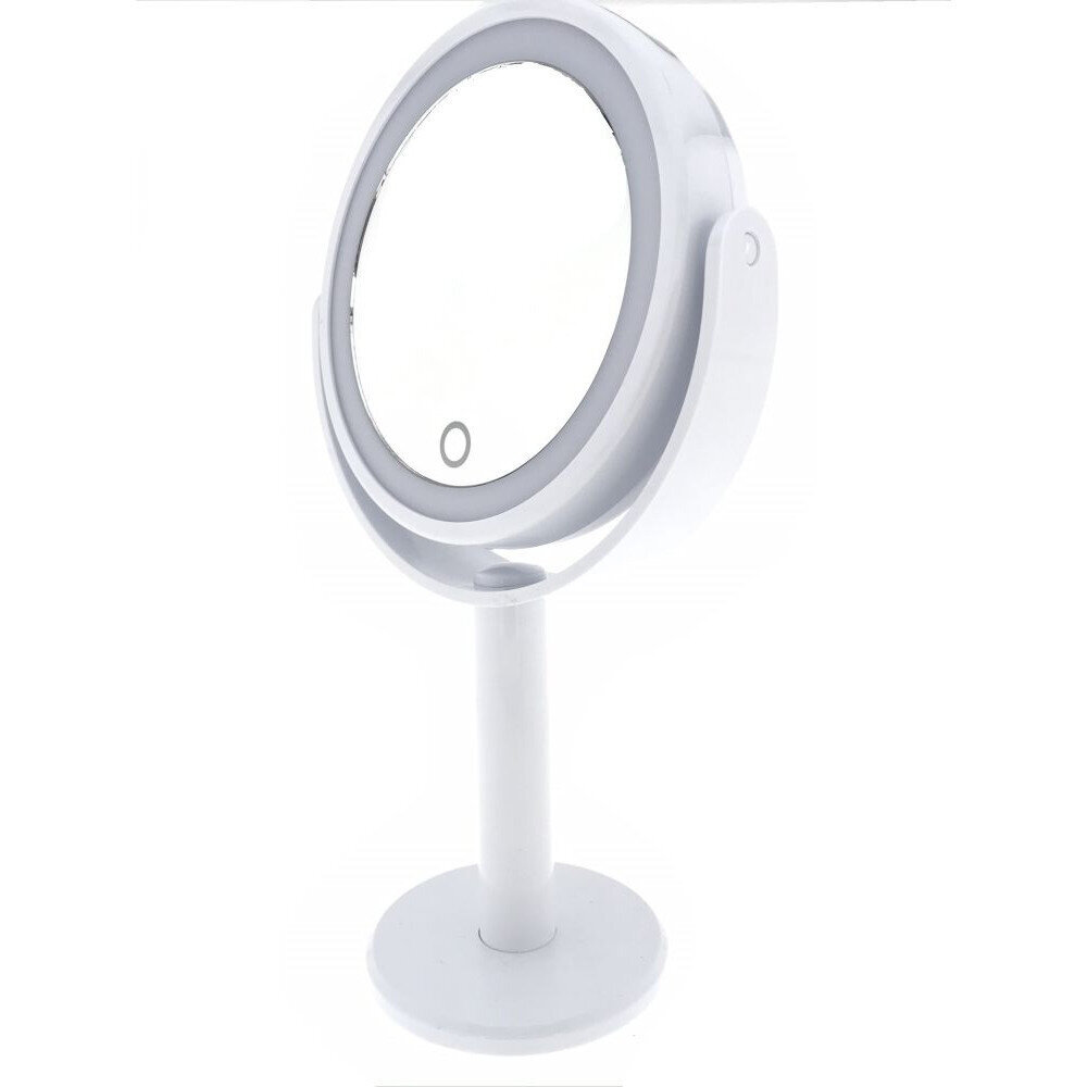 Kosmētikas spogulis Benson, LED sensors, regulējams, divpusējs, balts цена и информация | Kosmētikas somas, spoguļi | 220.lv