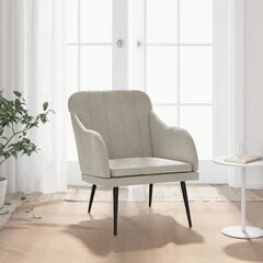 vidaXL atpūtas krēsls, gaiši pelēks, 63x76x80 cm, samts cena un informācija | Atpūtas krēsli | 220.lv