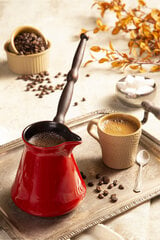Keramikas kafijas turka, katliņš turku kafijai, cezva, ibrik, 200 ml, sarkanā krāsa cena un informācija | Kafijas kannas, tējkannas | 220.lv
