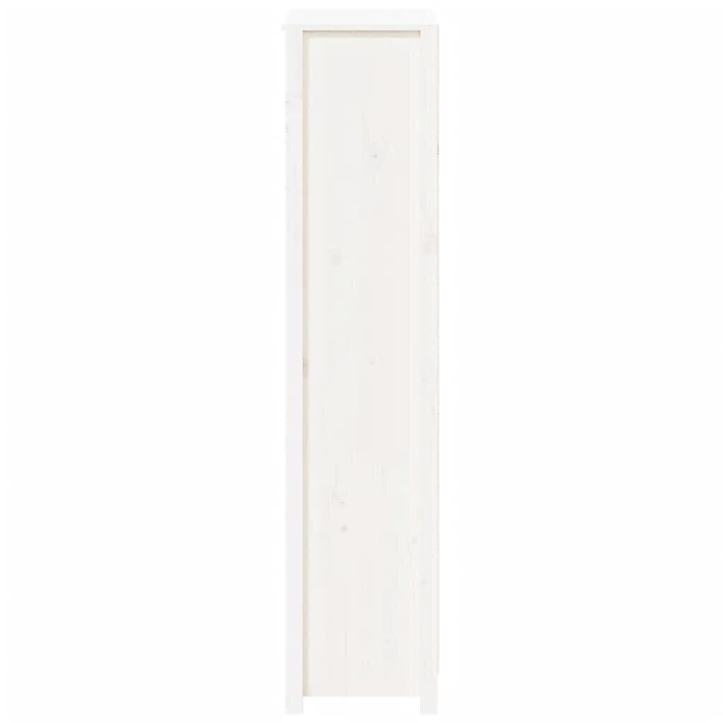 vidaXL augstais skapītis, balts, 80x35x154 cm, priedes masīvkoks cena un informācija | Skapīši viesistabai | 220.lv