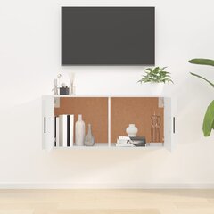 vidaXL sienas TV skapītis, spīdīgi balts, 100x34,5x40 cm cena un informācija | TV galdiņi | 220.lv