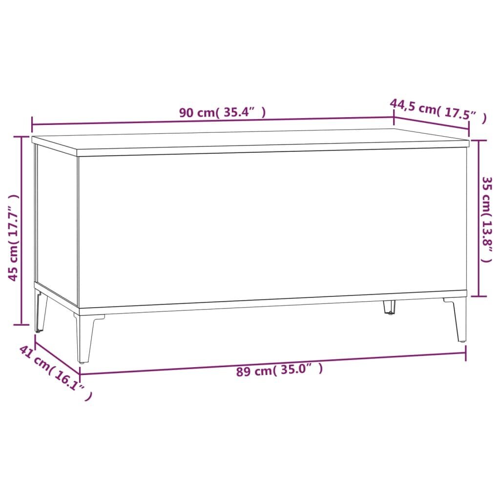 vidaXL kafijas galdiņš, balts, 90x44,5x45 cm, inženierijas koks cena un informācija | Žurnālgaldiņi | 220.lv