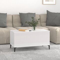 vidaXL kafijas galdiņš, balts, 90x44,5x45 cm, inženierijas koks цена и информация | Журнальные столики | 220.lv