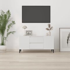 vidaXL TV skapītis, balts, 102x44,5x50 cm, inženierijas koks цена и информация | Тумбы под телевизор | 220.lv