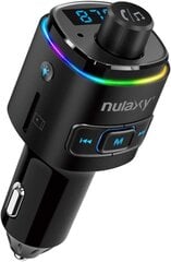 Nulaxy Bluetooth FM -передатчик для Auto, Bluetooth v5.0 Auto Radio с QC3.0 и 7 светодиодного света, беспроводной радиодаптер с двойными USB -портами, поддерживает систему рук -без TF, USB -палочки NX09 цена и информация | FM Модуляторы | 220.lv