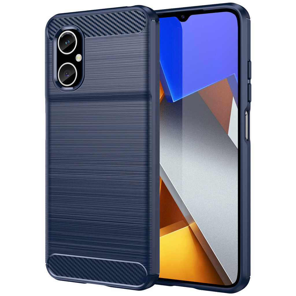 Carbon Case piemērots Xiaomi Redmi Note 11E /Redmi 10 5G / Redmi 10 Prime+ 5G / Poco M4 5G, zils cena un informācija | Telefonu vāciņi, maciņi | 220.lv