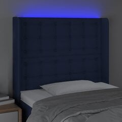 Изголовье со светодиодом, синее, 103x16x118/128см, ткань цена и информация | Кровати | 220.lv