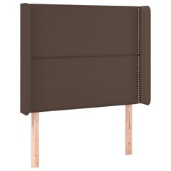 Galvgalis brūns 103x16x118/128 cm cena un informācija | Gultas | 220.lv