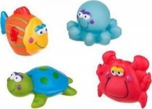 Akuku vannas rotaļlietu komplekts Ūdens radības, 4 gab., A0362 cena un informācija | Rotaļlietas zīdaiņiem | 220.lv