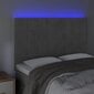 vidaXL gultas galvgalis ar LED, 144x5x118/128 cm, gaiši pelēks samts cena un informācija | Gultas | 220.lv