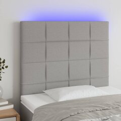 vidaXL gultas galvgalis ar LED, 90x5x118/128 cm, gaiši pelēks audums cena un informācija | Gultas | 220.lv